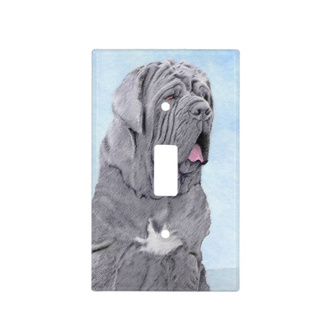 Neopolitan Mastiff Painting - Original Dog Art Light Switch Cover (Front)
