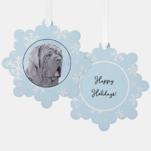 Neopolitan Mastiff Painting - Original Dog Art Ornament Card