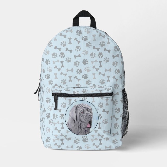 Neopolitan Mastiff Painting - Original Dog Art Printed Backpack (Front)