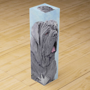 Neopolitan Mastiff Painting - Original Dog Art Wine Box