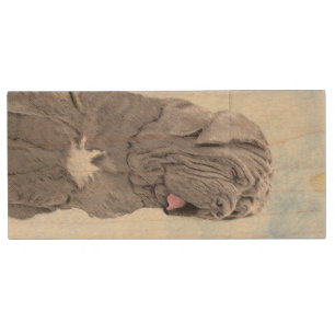 Neopolitan Mastiff Painting - Original Dog Art Wood Flash Drive
