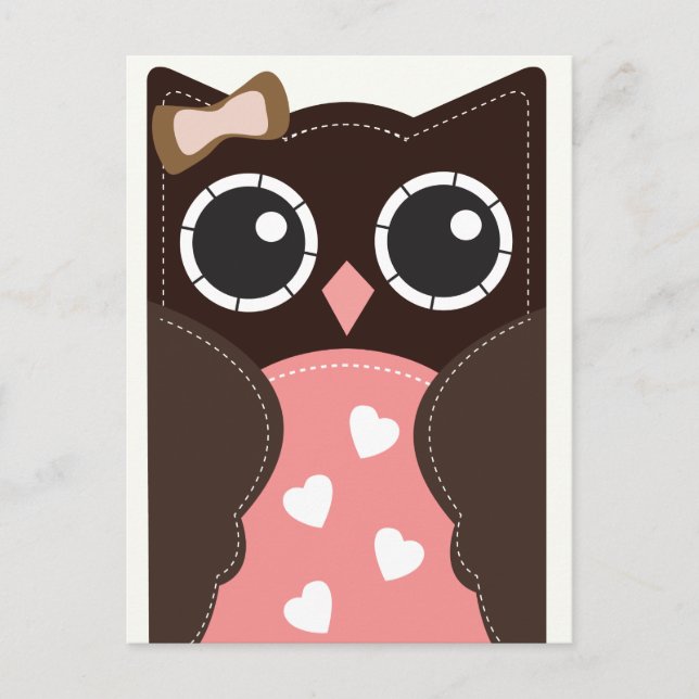 Neopolitan Valentine Owl Classroom Cards for Kids (Front)