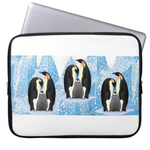 Neoprene Christmas Laptop Sleeve 15 inch Penguin