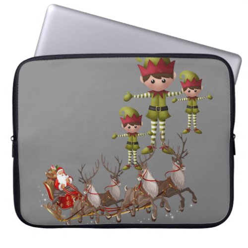 Neoprene Christmas Laptop Sleeve 15 inch Santa