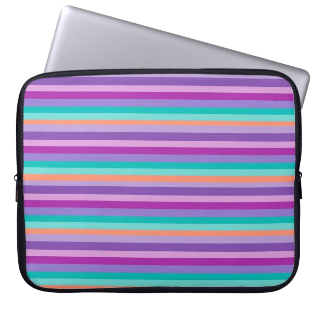 Neoprene Laptop Sleeve 15" Purple Lines (Front)