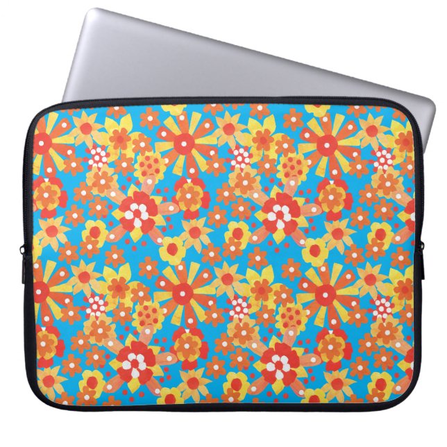 Neoprene Laptop Sleeve, Ditsy Flowers Laptop Sleeve (Front)