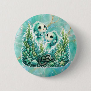Neos Kawaii Zodiac Pisces Button