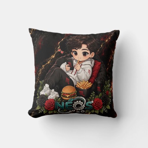 Neos Kawaii Zodiac Scorpio Throw Pillow
