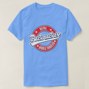 Nepal backpacker world traveler retro logo T-Shirt
