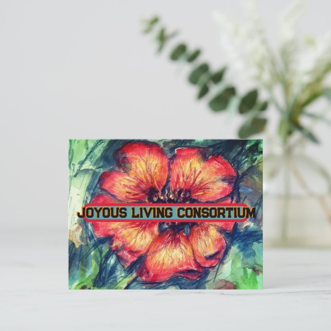 Nepal Cinquefoil Flower Joyous Living Holiday Card (Standing Front)
