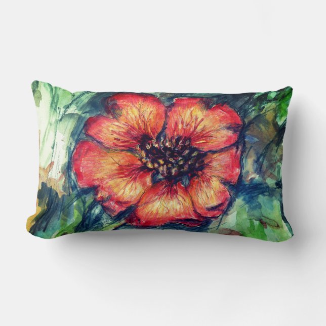 Nepal Cinquefoil Flower two sided Lumbar Pillow (Front)