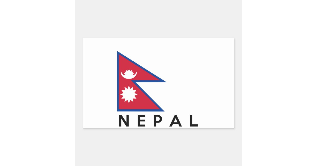 nepal country flag symbol name text rectangular sticker | Zazzle