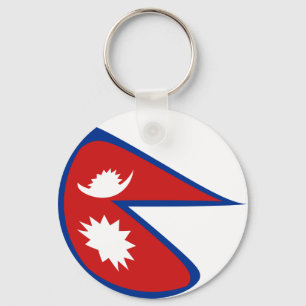 Nepal Fisheye Flag Keychain