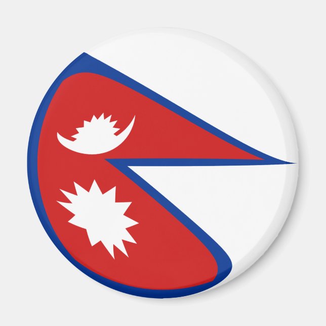 Nepal Fisheye Flag Magnet (Front)