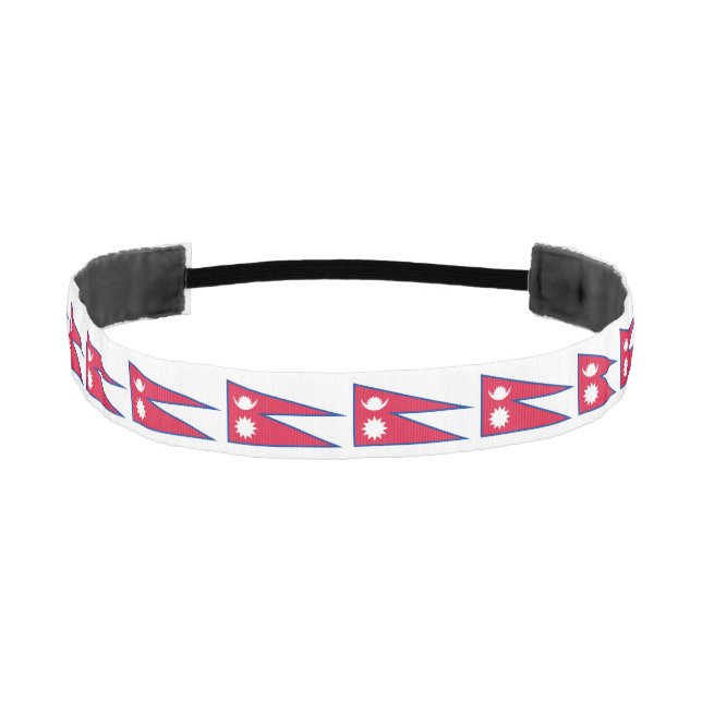 Nepal Flag Athletic Headband (Front)