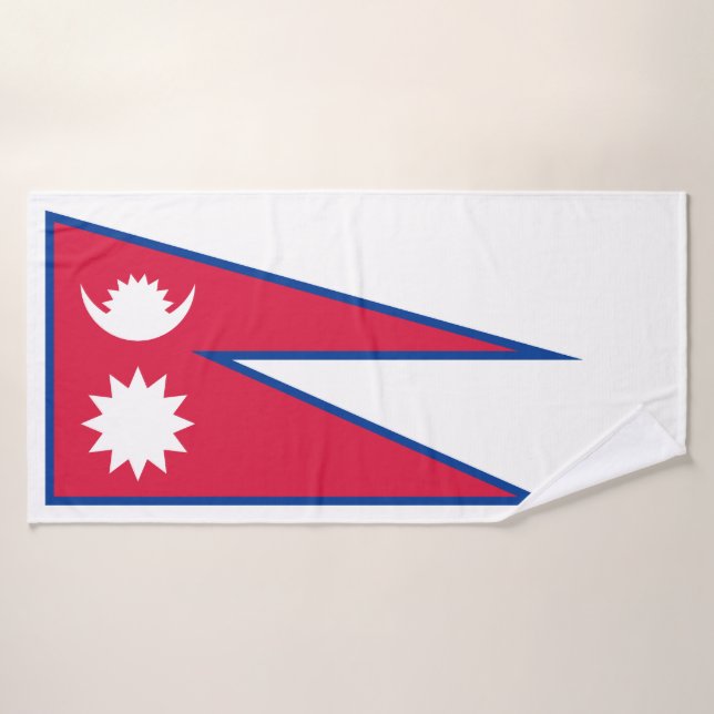 Nepal Flag Bath Towel Set (Bath Towel)