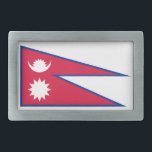 Nepal Flag Belt Buckle<br><div class="desc">Patriotic flag of Nepal.</div>
