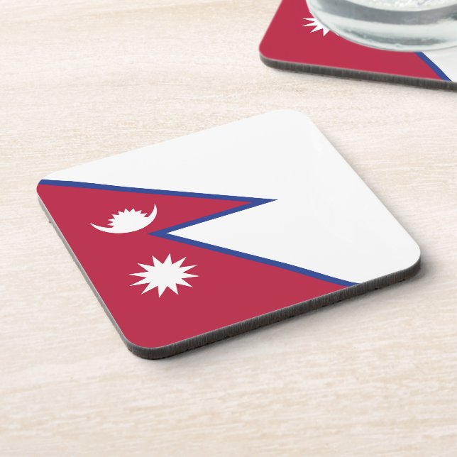 Nepal flag beverage coaster (Left Side)