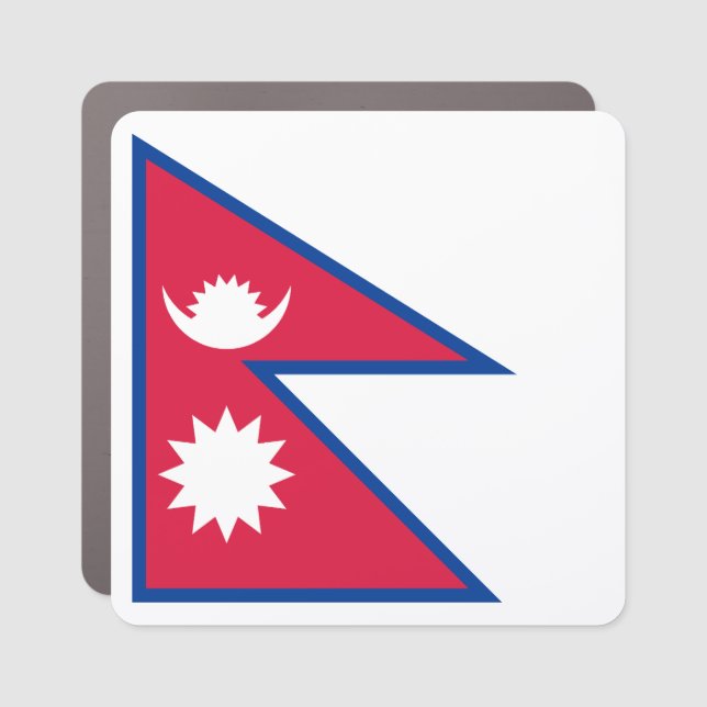 Nepal Flag Car Magnet (Front)