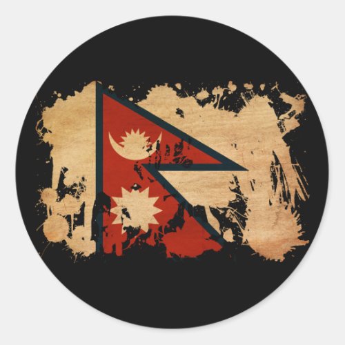 Nepal Flag Classic Round Sticker