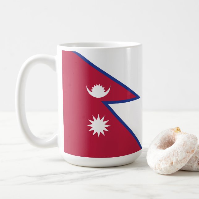 Nepal flag coffee mug (With Donut)