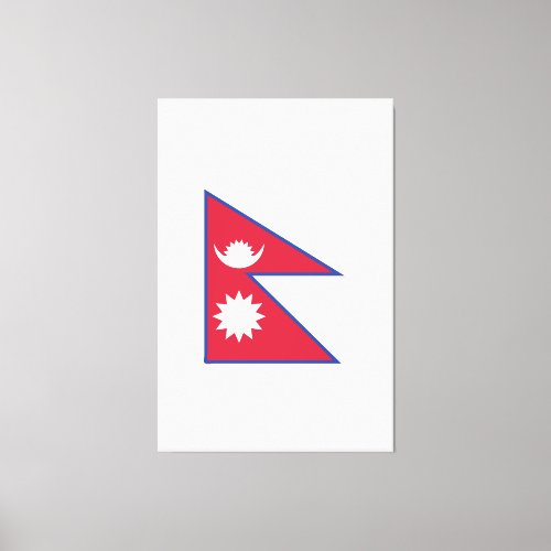 Nepal Flag Emblem Canvas Print