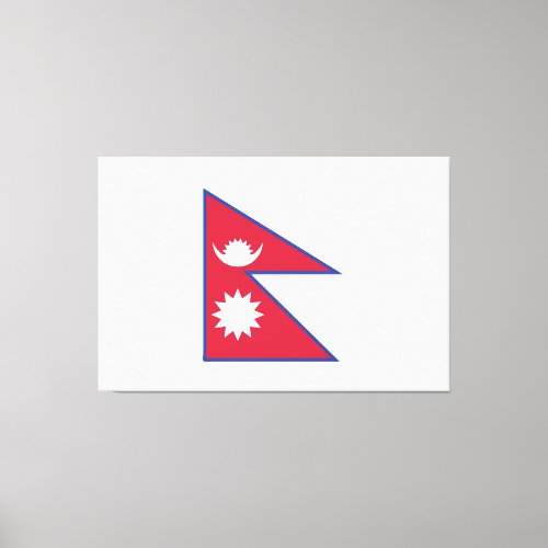 Nepal Flag Emblem Canvas Print