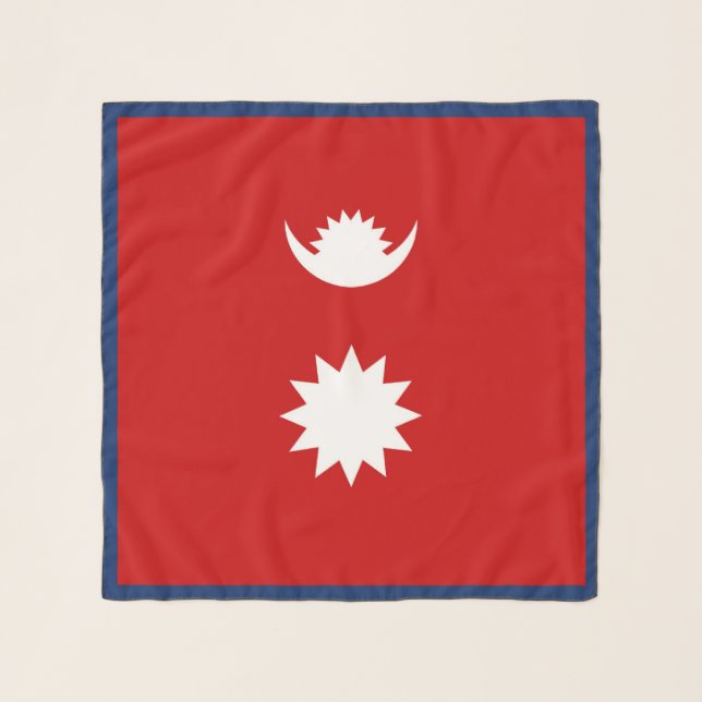 Nepal Flag Fashion Scarf (Front)