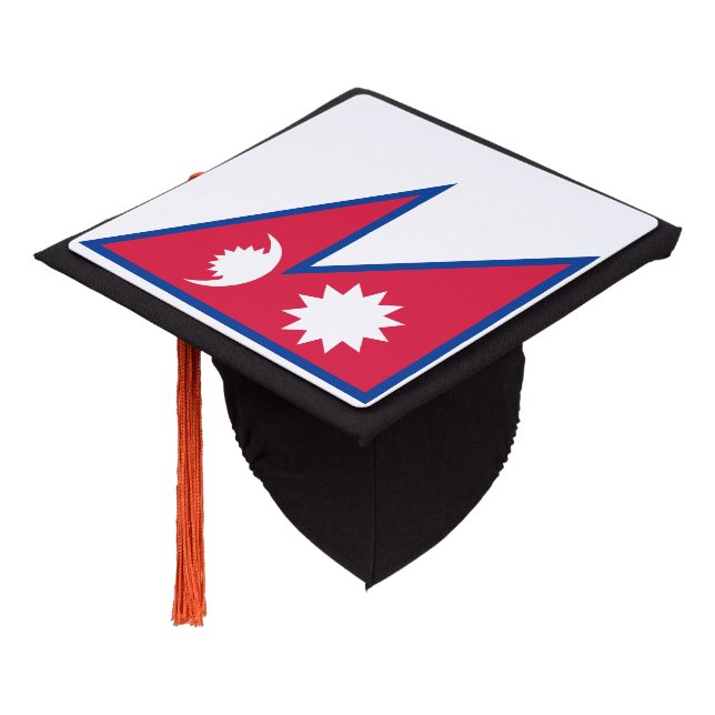 Nepal Flag Graduation Cap Topper (Angled)