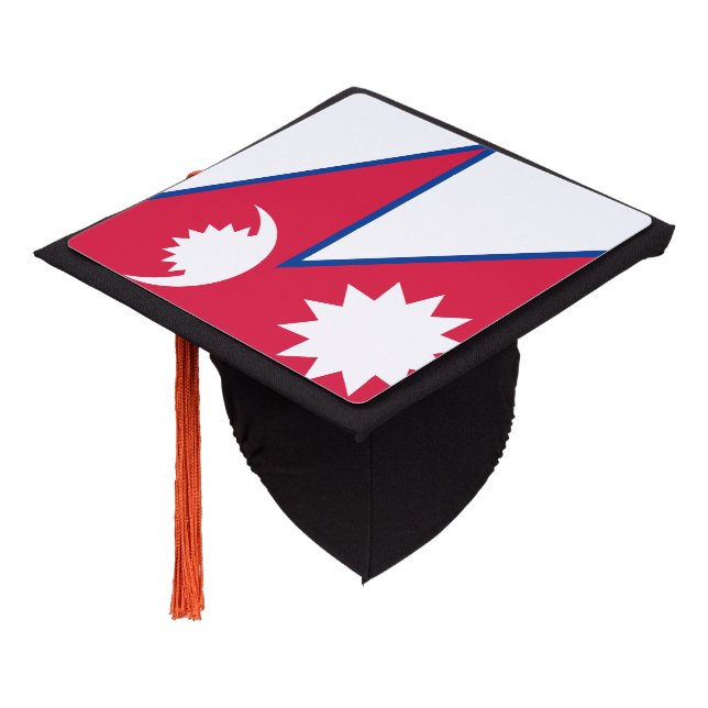Nepal Flag Graduation Cap Topper (Angled)