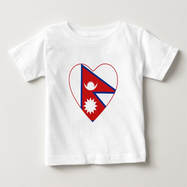 Nepal Flag Heart T-Shirt (Front)
