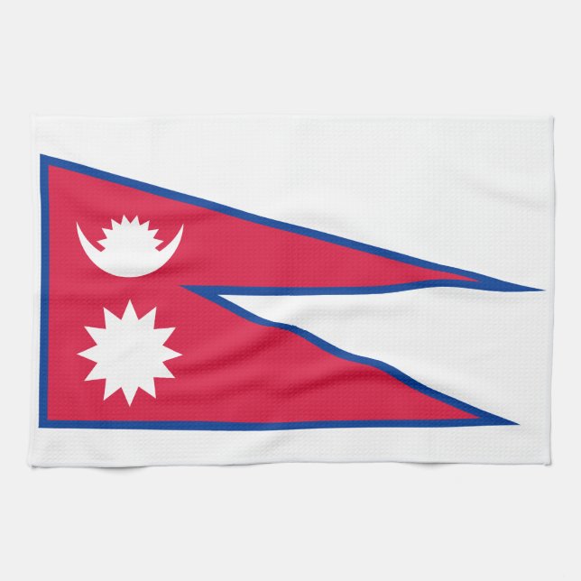 Nepal Flag Kitchen Towel (Horizontal)