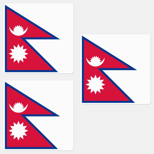 Nepal Flag Labels (Group)