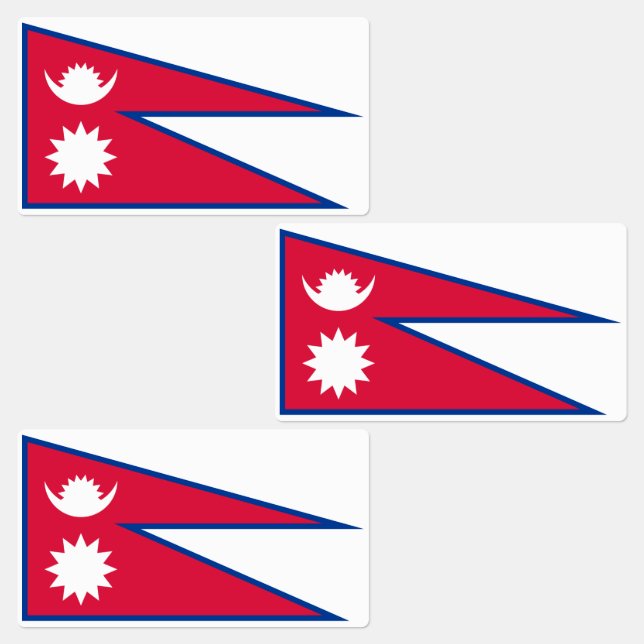 Nepal Flag Labels (Group)
