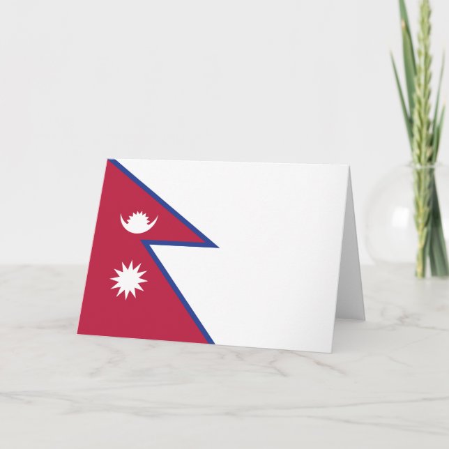 Nepal flag letterpress thank you card (Front)