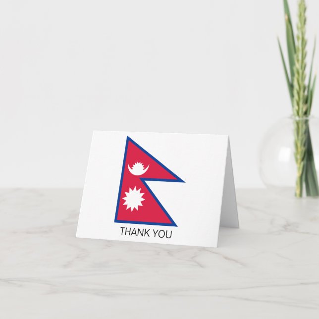 Nepal Flag Letterpress Thank You Card (Front)