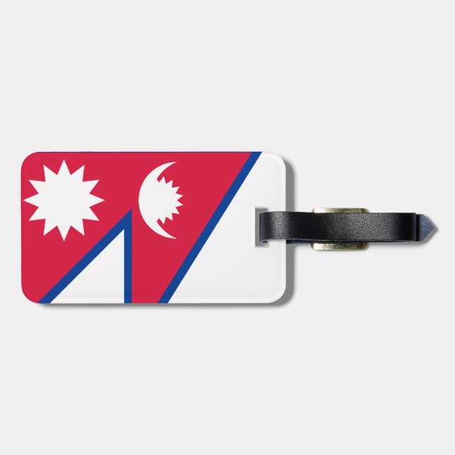 Nepal Flag Luggage Tag (Back Horizontal)