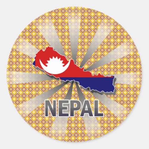 Nepal Flag Map 20 Classic Round Sticker