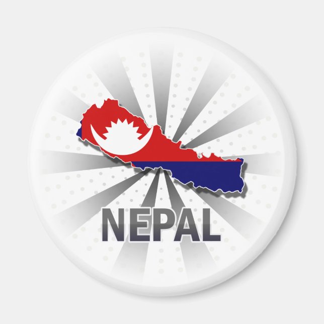 Nepal Flag Map 2.0 Magnet (Front)