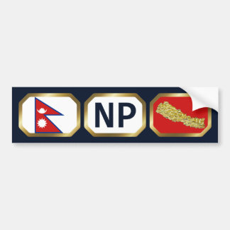 Nepal Flag Map Code Bumper Sticker