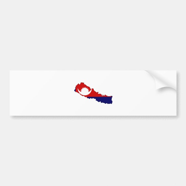 Nepal Flag Map full size Bumper Sticker (Front)