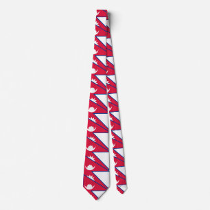 Nepal Flag Neck Tie