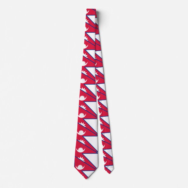 Nepal Flag Neck Tie (Front)