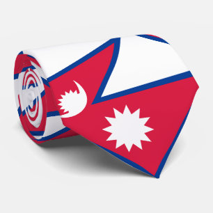 Nepal Flag Neck Tie