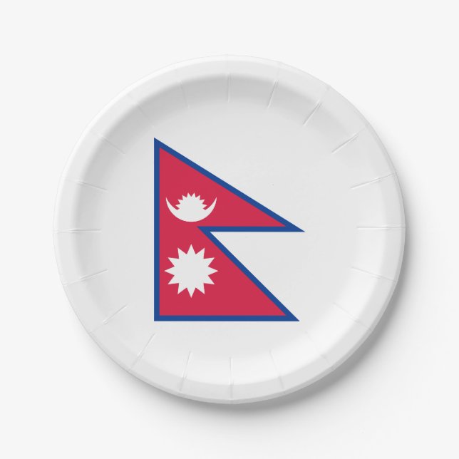 Nepal Flag Paper Plates (Front)
