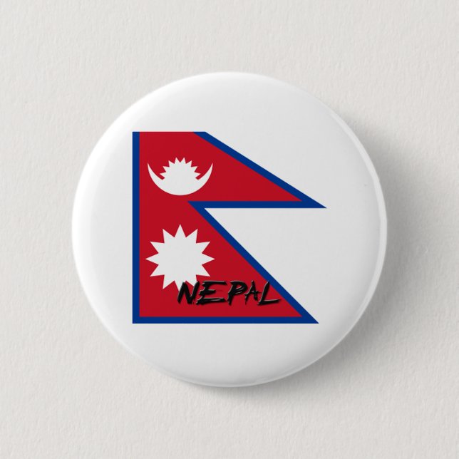 Nepal Flag Pinback Button (Front)
