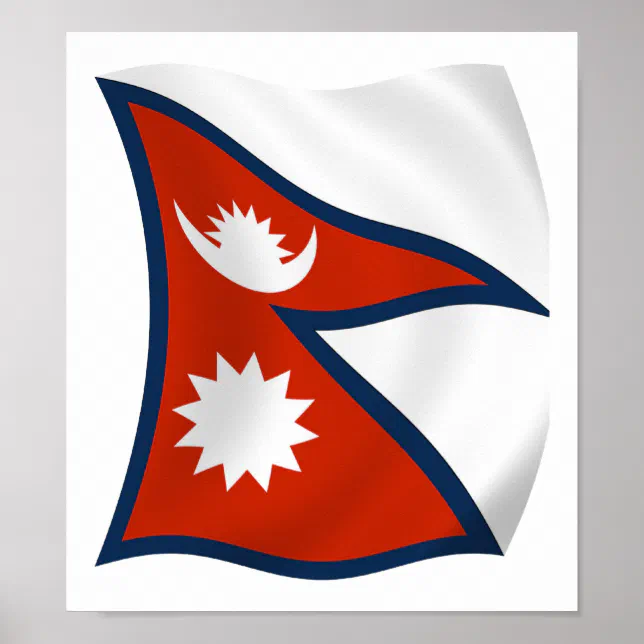 Nepal Flag Poster Print Zazzle
