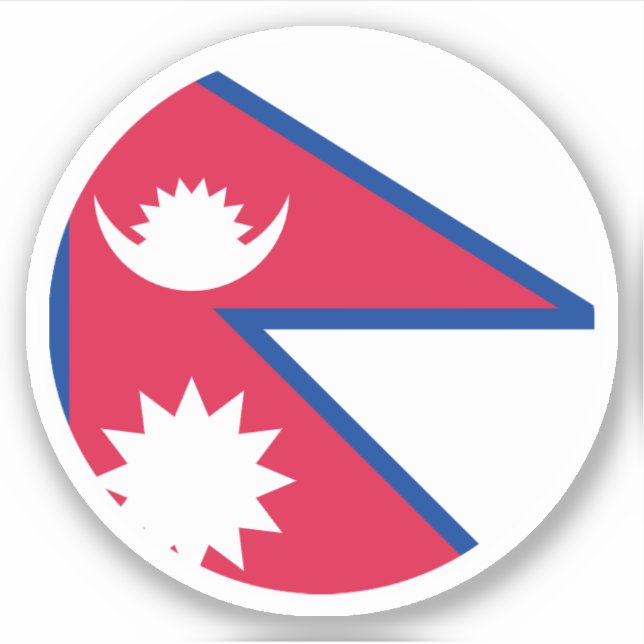 Nepal Flag Round Sticker (Front)
