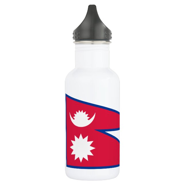 Nepal Flag Stainless Steel Water Bottle (Left)