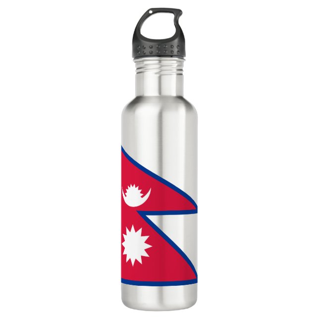 Nepal Flag Stainless Steel Water Bottle (Front)